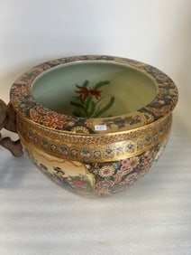 Royal Satsuma Jardiniere on Stand