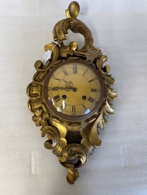 Antique Swedish Giltwood Clock