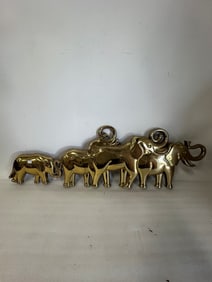 Brass Wall Plaque Parading Elephants