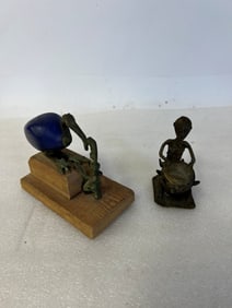 African Bronze Figure & a Second