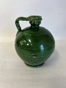 Antique Green Pottery Jug.