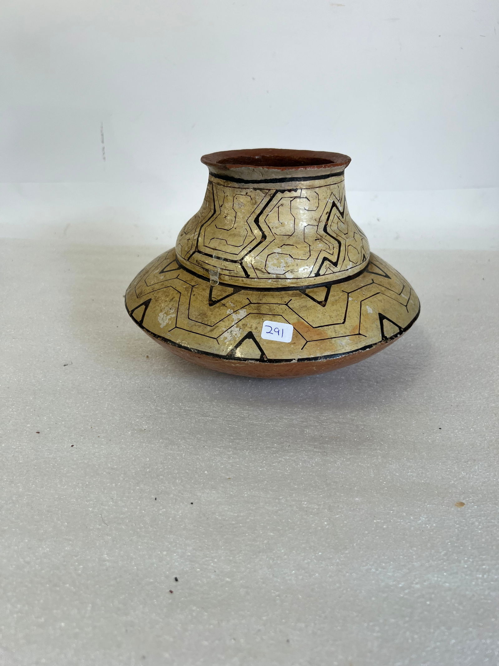 Antique Pottery Bowl: Probably Southwestern American Indian . 6 1/2"H x 9 1/"W