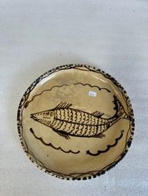 Antique Pottery Fish Platter