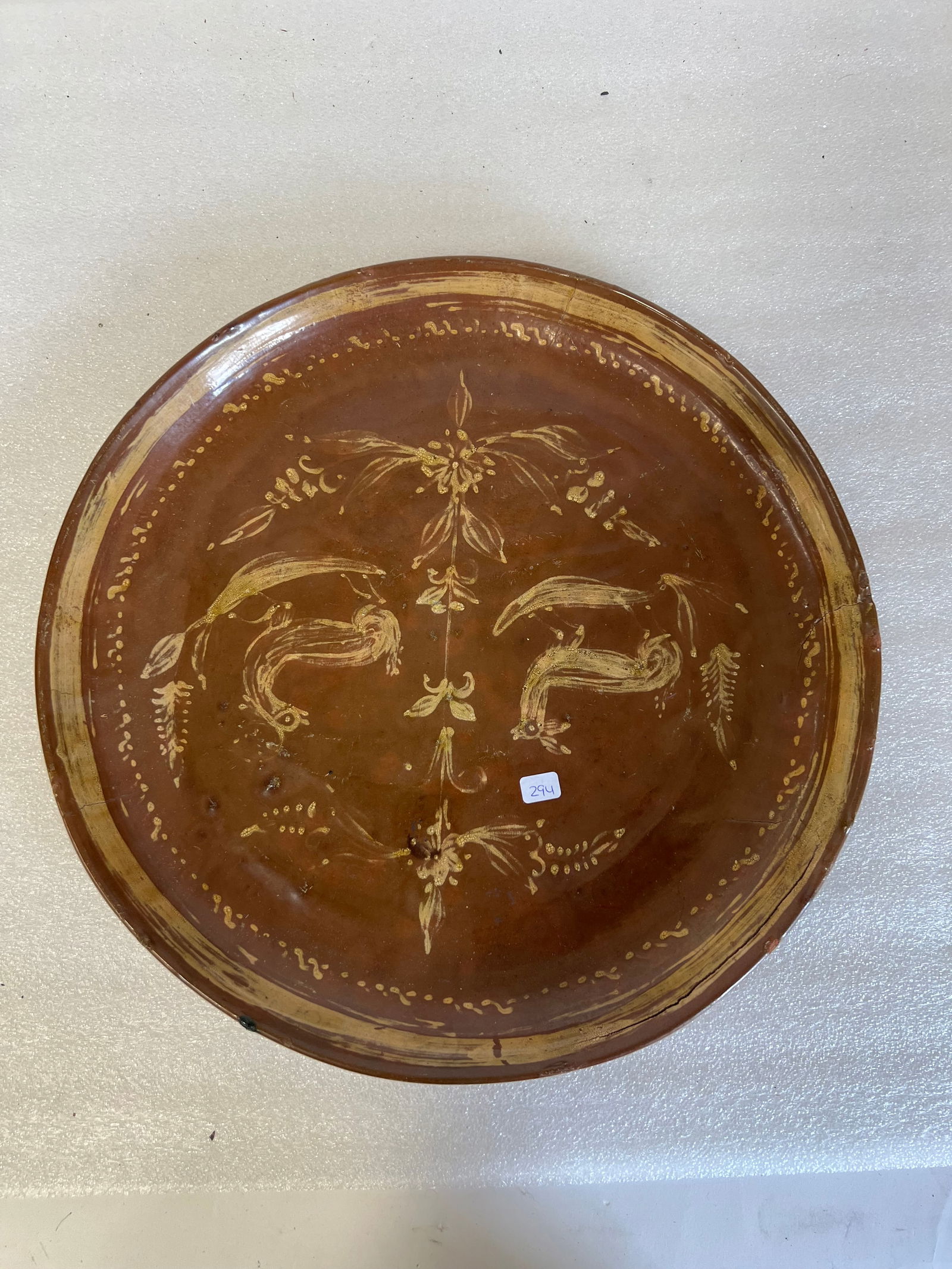 Antique Pa. Redware Platter (1 of 2)