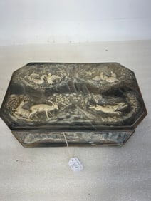 Alabaster Keepsake Box. Ornate Carvings