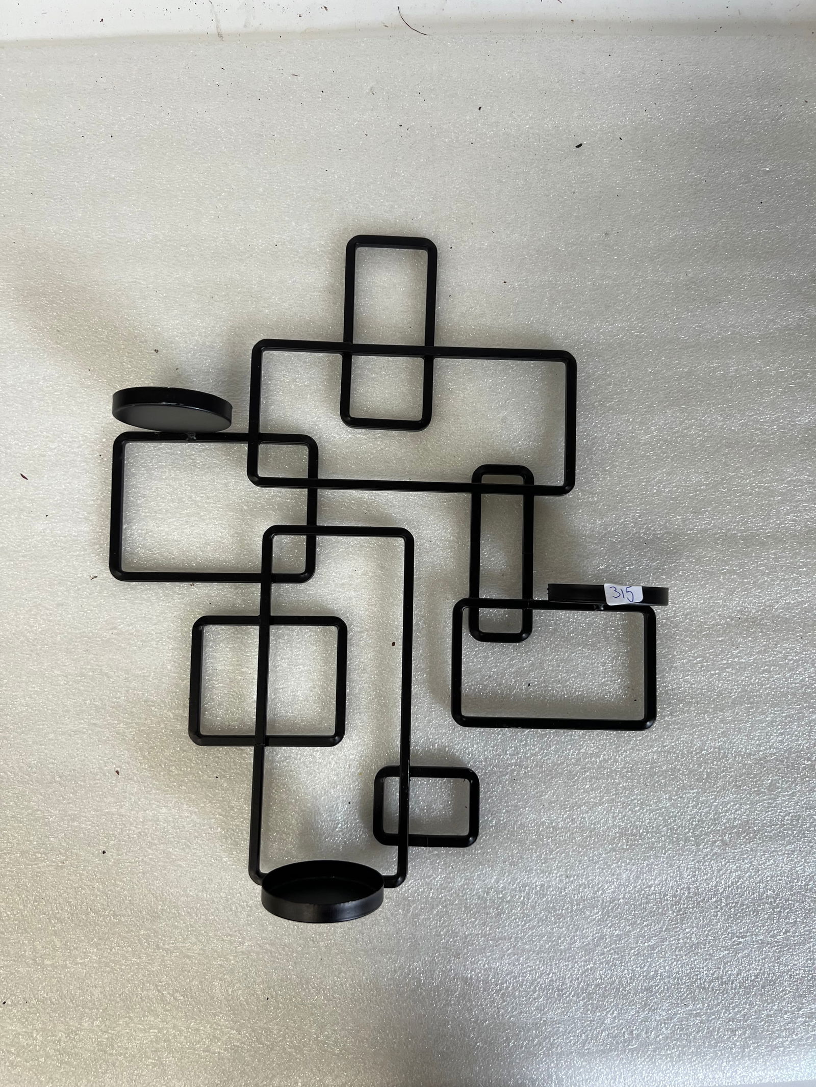 Wrought Iron Wall Candleholder.: For three candles which are in the lot. 15 1/4"H x 13"W