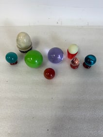 Collector's Lot of Balls & Eggs on Stands (8)