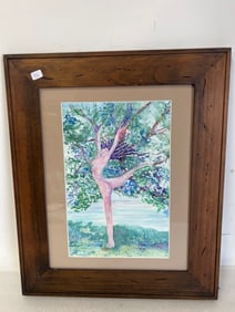 Linda Fay Watercolor Sprinting Nude