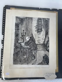 India Ink Drawings (2) One Sgd. Annie