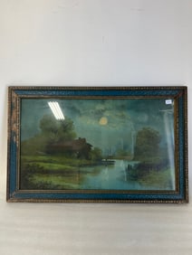 Chromolithograph Of Night Scene By The Water