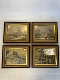 Currier & Ives Gilt Prints (4)