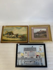 Signed Oil and Two Prints.