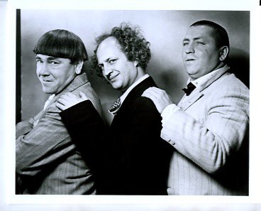 The Three Stooges Original Negative: Black and White. Iconic Three Stooges publicity negative from Beer Barrel Polecats. 1945. Accompanied by print from the negative. 8 x 10