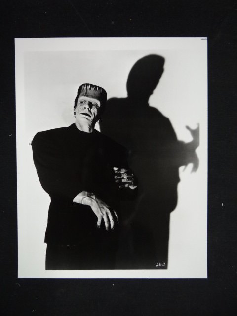 Abbott and Costello Meet Frankenstein Original Negative: Black and White. Portait of Glenn Strange as the Frankenstein Monster. 1948. Accompanied by print from the negative. 8 x 10