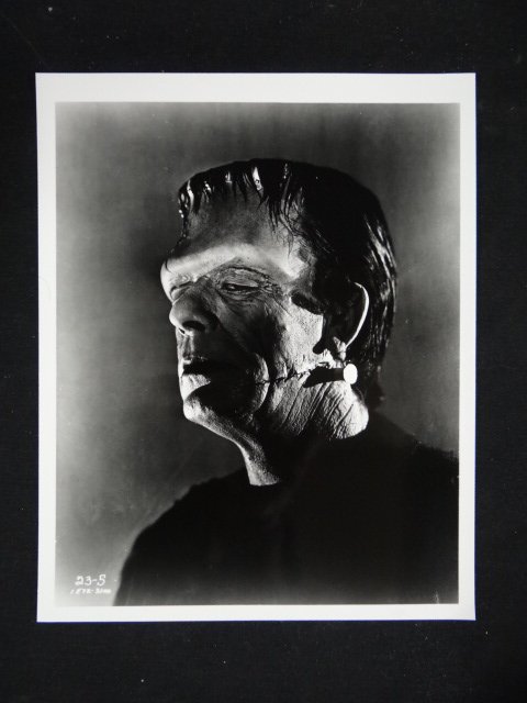 Abbott and Costello Meet Frankenstein Original Negative: Black and White. Portait of Glenn Strange as the Frankenstein Monster. 1948. Accompanied by print from the negative. 8 x 10