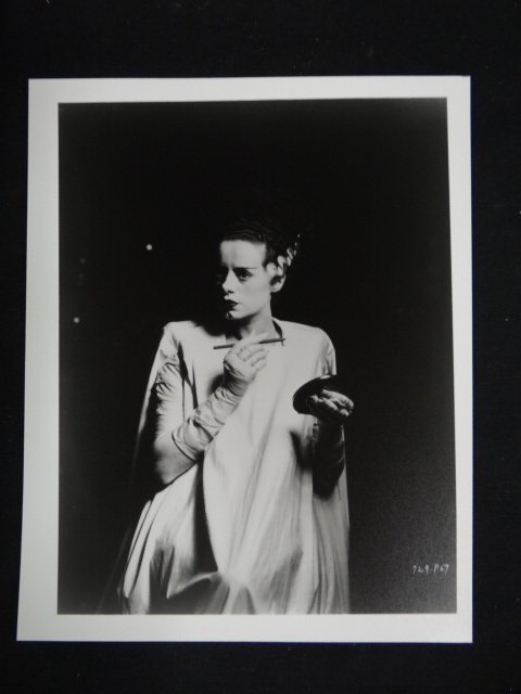 Bride of Frankenstein Original Negative: Black and White. Off camera portrait of Elsa Lanchester as the Bride of Frankenstein. 1935. Accompanied by print from the negative. 8 x 10
