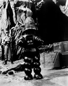 Forbidden Planet Original Negative: Black and White. Scene with Robbie the Robot on the planet surface. 1956. Accompanied by prints from the negatives. 8' x 10"