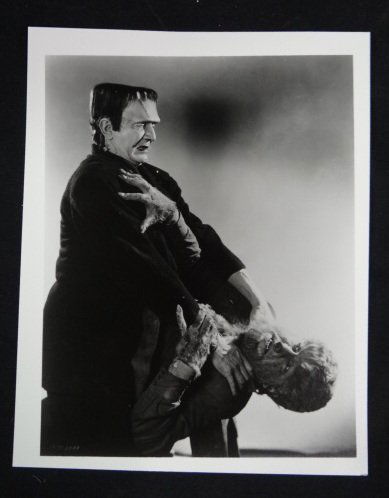 Frankenstein Meets the Wolfman Original Negatives (4): Portraits and scenes from Frankenstein Meets the Wolfman with Lon Chaney Jr, Ilona Massey and Bela Lugosi. 1943. Accompanied by prints from the negatives. 8 x 10