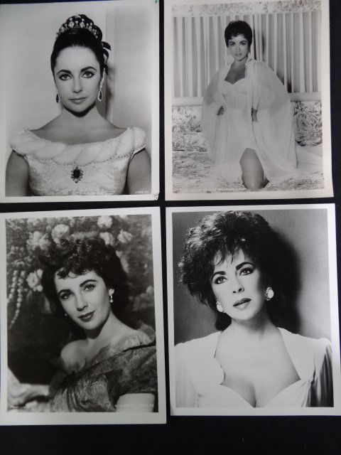 Elizabeth Taylor Photographs (20): Black and White. Candid being helped off a TWA flight with Eddie Fisher in the background (2); being aided into a limo after the same flight, also with Eddie Fisher in the background; full length fash