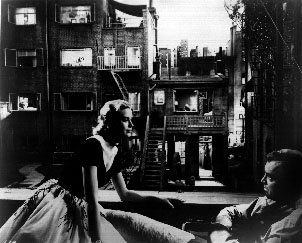 Rear Window Original Negatives (7): Black and White and Color. Scenes from Alfred Hitchcock's Rear Window with James Stewart, Grace Kelly, Hitchcock, etc. 1954. Accompanied by prints from the negatives. 8 x 10