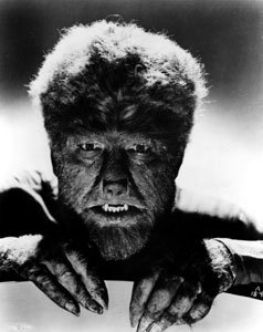 The Wolfman Original Negative: Black and White. Portrait of Lon Chaney Jr. as The Wolfman. 1941. Accompanied by print from the negative. 8 x 10