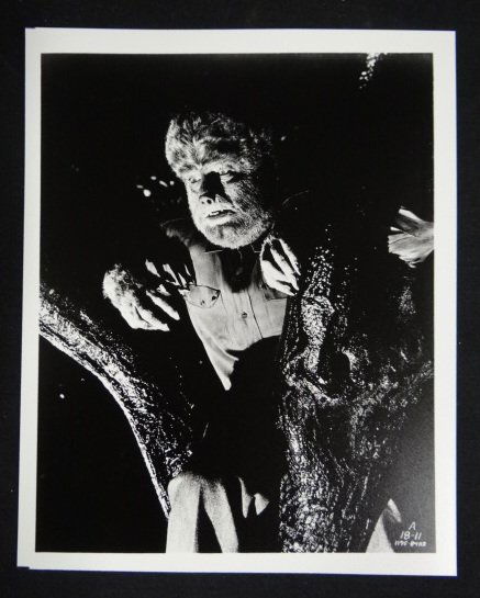 The Wolfman Original Negatives (4): Black and White. Portraits and scenes of Lon Chaney Jr. as The Wolfman with Evelyn Ankers, Bela Lugosi. 1941. Accompanied by prints from the negatives. 8 x 10