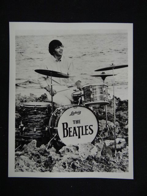 The Beatles Original Negatives (2): Black and White. Photograph of Ringo Starr at his drum kit in performance. Included in the lot is a print made from the negative. 8 x 10