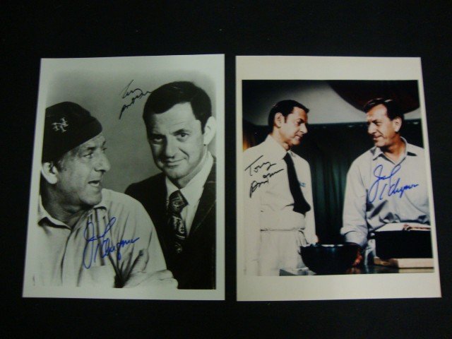 Tony Randall Jack Klugman Signed Photos(2): Each photo, a publicity shot for The Odd Couple, signed by both.