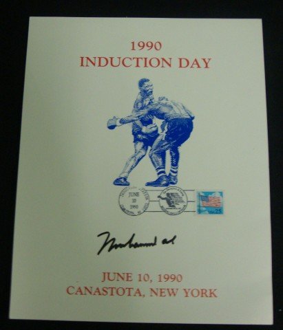 Mohammed Ali Autograph: On a 1990 Induction Day , Boxing Hall of Fame program