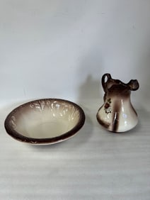 English Staffordshire Wash Bowl & Pitcher