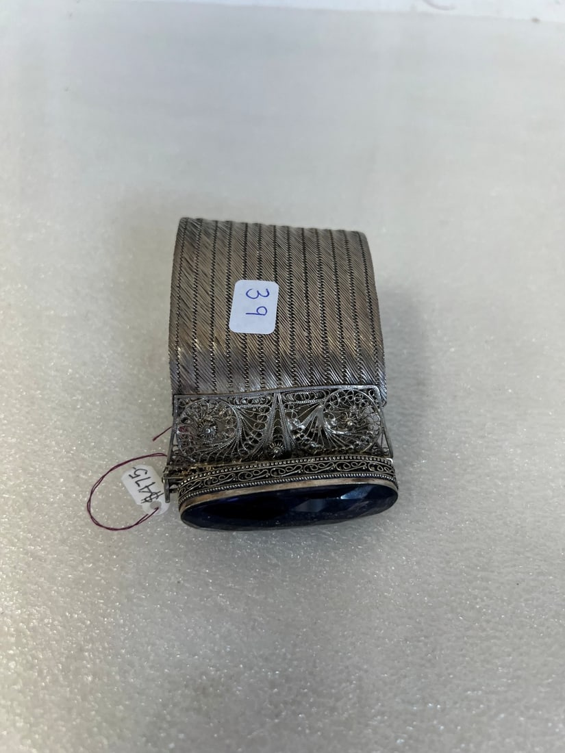 Superb Antique Silver and Amethyst Bracelet (1 of 2)