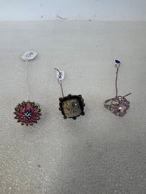 Antique Sterling Silver Rings (3)