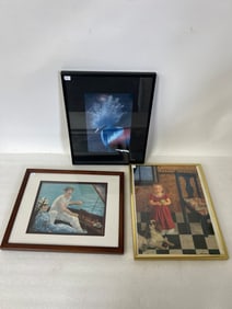 Art Prints, One Signed. (3)
