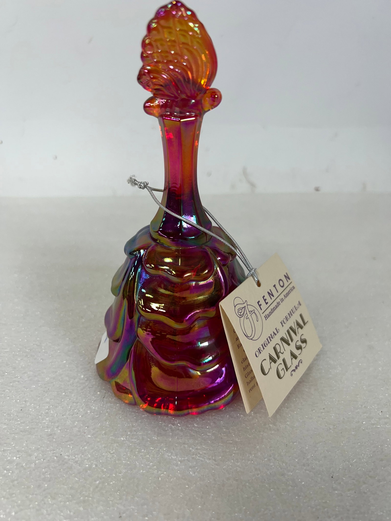 Fenton Carnival Glass Bell Orig. Tag.: 6 1/2"H