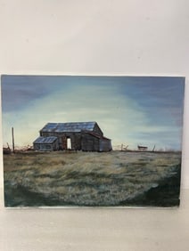 Alice Sunderland. Oil. Rural Barn Sgd