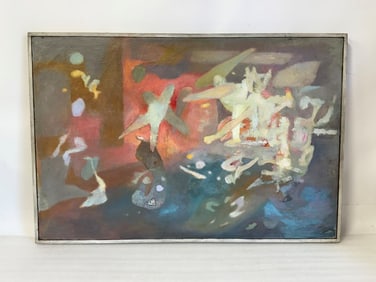 Eugene Arcieri; 20thC. Modernist Oil Abstract Composition Signed
