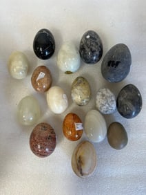 Collector's Lot of Marble, Agate, Onyx & Other Eggs ( 16)