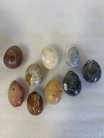 Collector's Lot of Marble, Agate, Onyx & Other Eggs ( 9)