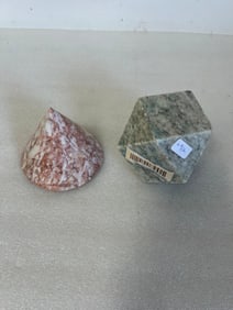 Marble Obelisk and Granite Sculpture (2)