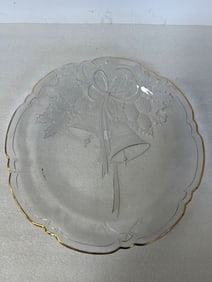 Good Quality Christmas Crystal & Gilt Platter