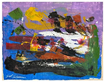 Syd Solomon; 20thC. Modernist Oil - Abstract Composition