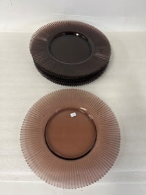 Amethyst Depression Glass Platters (8)