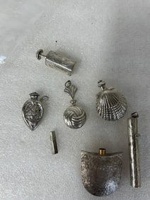 Six Sterling Silver Scent Bottles