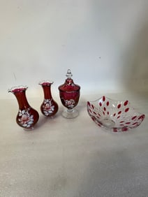 Antique Cranberry Glass (4)