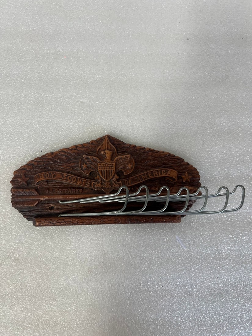 Boy Scouts of America Tie Rack: Marked Be Prepared and Do a Good Turn Daily in addition to Boy Scouts of America. 4 1/4"H x 9"W