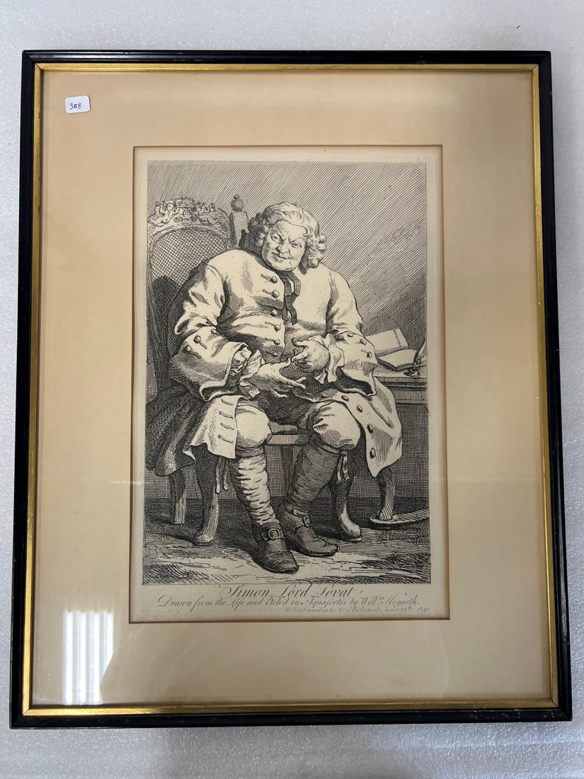 William Hogarth Etching Simon Lord Lovat (1 of 2)