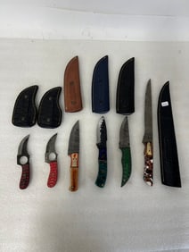 Knives in Sheaths Damascus Blades (6)