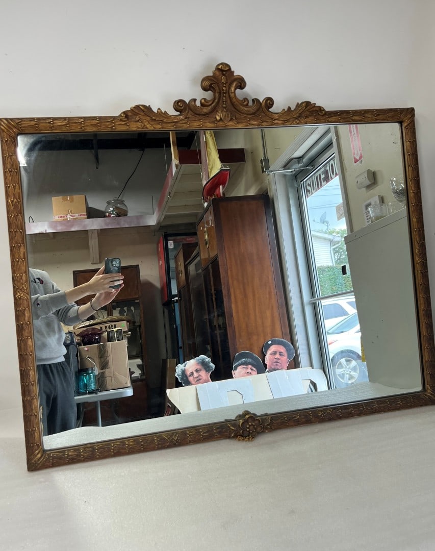 Large Gilded Gold-Colored Mirror (1 of 2)