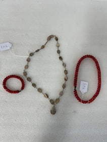 Coral Bracelet & Neckace , Agate Necklace (3)