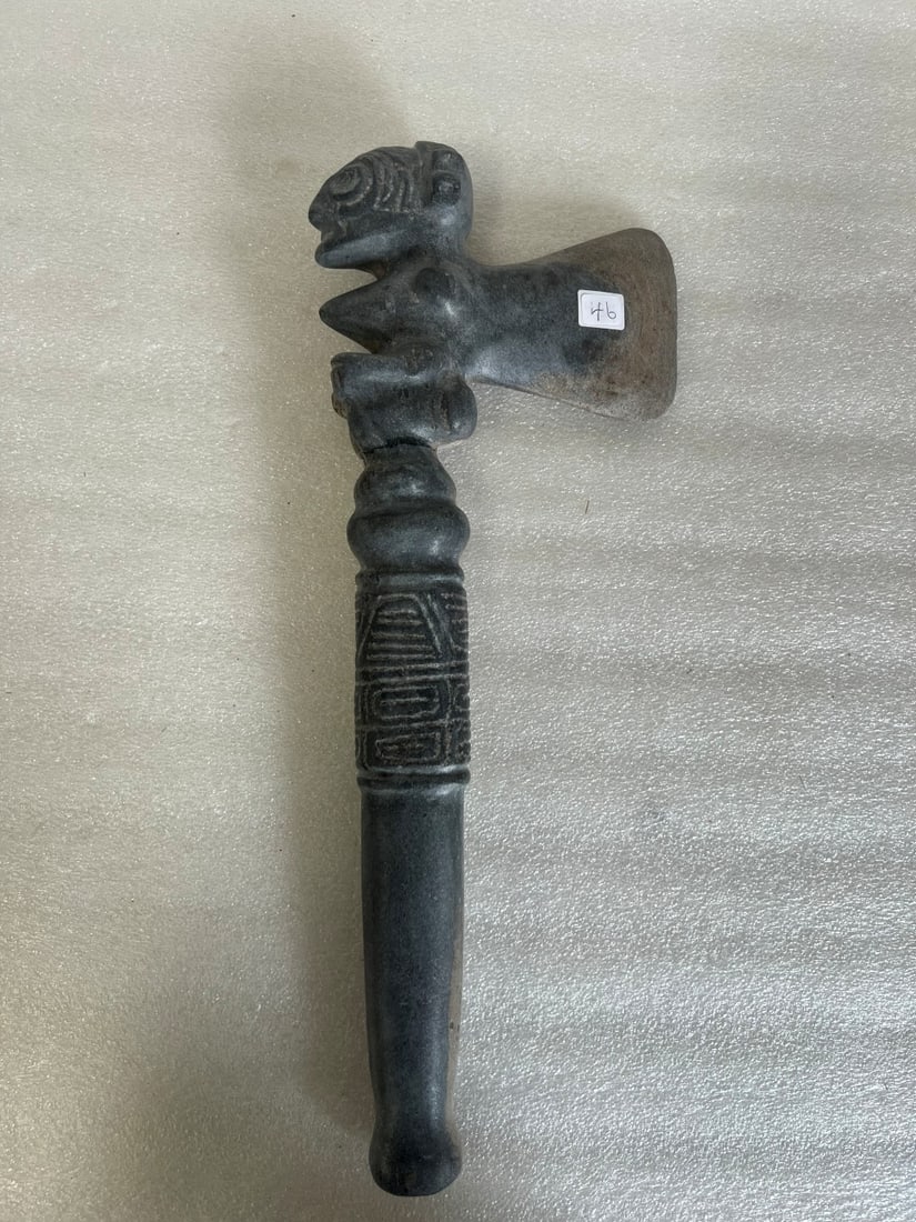 Taino Arawak Carved Stoneware: Carribean Islands 1000-1500 BC 17" H